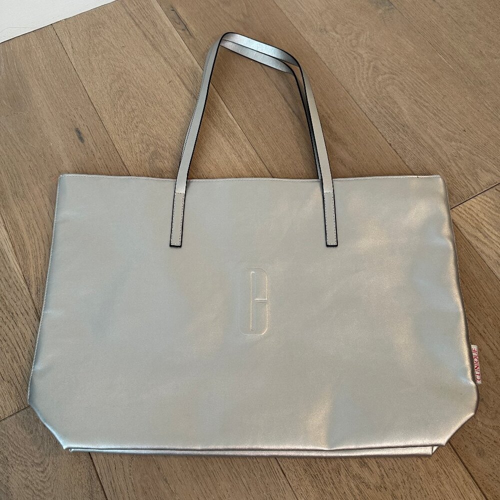Clinique Silver Tote